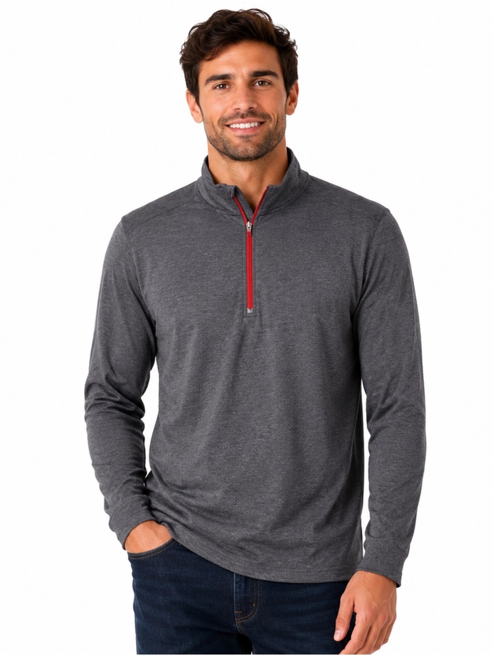Kirkland Signature Gray Performance Quarter Zip Pullover Men’s M